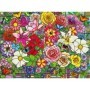 Ravensburger - Puzzle pentru varstnici fereastra flori cu sablon de imagine si suport din carton 100 piese mari XL Ravensburger 